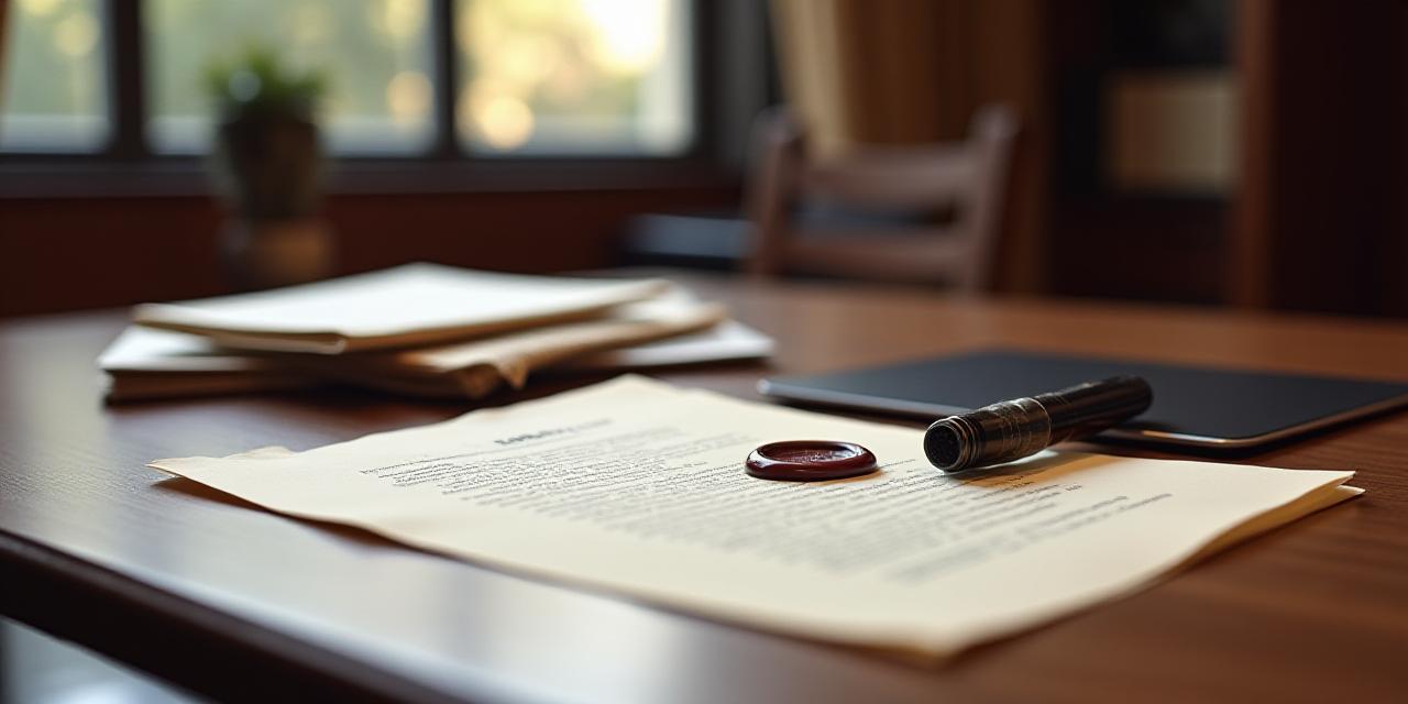 Close-up of legal documents and a fountain pen on a desk, representing trust and data protection